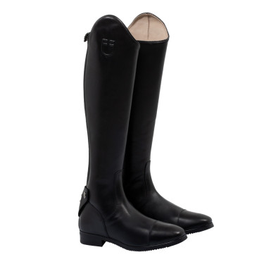 Botas de equitação Equestro Neptune em couro com zíper