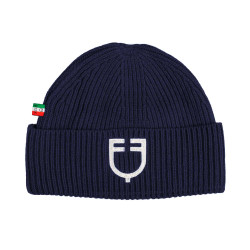 Gorro unissex em malha canelada Equestro x FISE Blazer marinho Azul-marinho