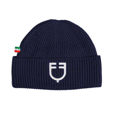 Gorro unissex em malha canelada Equestro x FISE Blazer marinho Azul-marinho