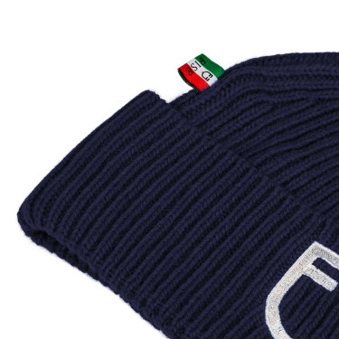 Gorro unissex em malha canelada Equestro x FISE Blazer marinho Azul-marinho