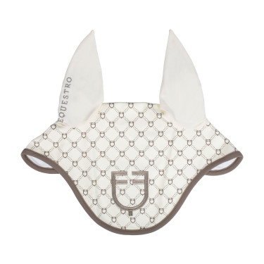 Touca Equestro com monograma estampado Branco antigo / nogueira Touca Equestro com monograma estampado Branco antigo / nogueira