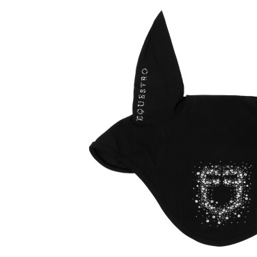 Boné Equestro em tecido técnico com logótipo em strass Preto / preto Boné Equestro em tecido técnico com logótipo em strass Preto / preto