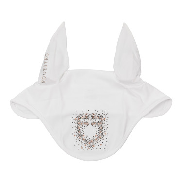 Boné Equestro em tecido técnico com logótipo em strass Branco Boné Equestro em tecido técnico com logótipo em strass Branco