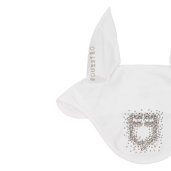 Boné Equestro em tecido técnico com logótipo em strass Branco Boné Equestro em tecido técnico com logótipo em strass Branco