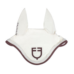 Touca Equestro com cordão trançado Branco antigo / castanho Touca Equestro com cordão trançado Branco antigo / castanho