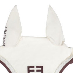 Touca Equestro com cordão trançado Branco antigo / castanho Touca Equestro com cordão trançado Branco antigo / castanho