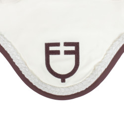Touca Equestro com cordão trançado Branco antigo / castanho Touca Equestro com cordão trançado Branco antigo / castanho