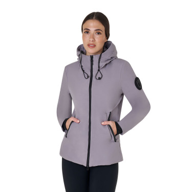 Blusão Equestro feminino repelente à água e corta-vento Cinza gelado Cinzento