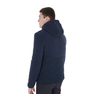 Casaco impermeável masculino com inserções em tecido Teddy Equestro Blazer marinho Azul-marinho