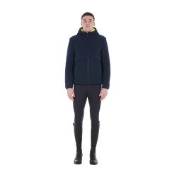 Casaco impermeável masculino com inserções em tecido Teddy Equestro Blazer marinho Azul-marinho