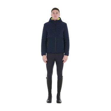 Casaco impermeável masculino com inserções em tecido Teddy Equestro Blazer marinho Azul-marinho