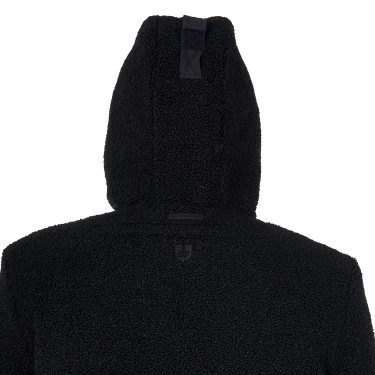 Casaco impermeável masculino com inserções em tecido Teddy Equestro Preto Casaco impermeável masculino com inserções em tecido Teddy Equestro Preto
