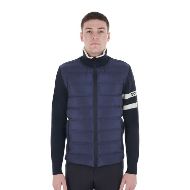 Casaco Equestro masculino em nylon e malha com zíper Blazer marinho Azul-marinho