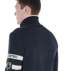 Casaco Equestro masculino em nylon e malha com zíper Blazer marinho Azul-marinho