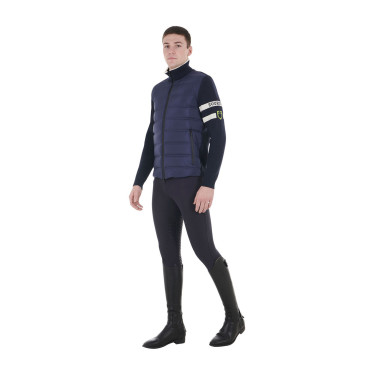 Casaco Equestro masculino em nylon e malha com zíper Blazer marinho Azul-marinho