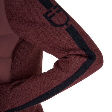 Casaco Equestro feminino em nylon e malha com zíper Castanho