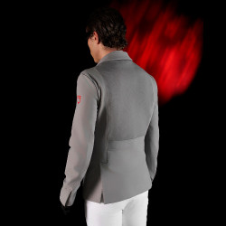 Casaco de competição masculino Equestro Ridertechnology com costuras termo-seladas Pássaro zombeteiro Cinzento Casaco de competição masculino Equestro Ridertechnology com costuras termo-seladas Pássaro zombeteiro Cinzento