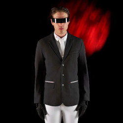 Casaco de competição masculino Equestro Ridertechnology com costuras termo-seladas Preto