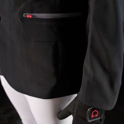 Casaco de competição masculino Equestro Ridertechnology com costuras termo-seladas Preto