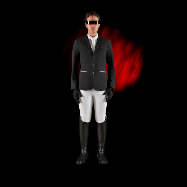 Casaco de competição masculino Equestro Ridertechnology com costuras termo-seladas Preto