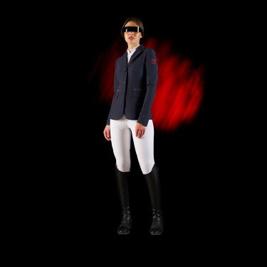 Casaco de competição feminino Equestro Ridertechnology com costuras termo-seladas Marinho Azul-marinho Casaco de competição feminino Equestro Ridertechnology com costuras termo-seladas Marinho Azul-marinho