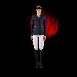 Casaco de competição feminino Equestro Ridertechnology com costuras termo-seladas Marinho Azul-marinho Casaco de competição feminino Equestro Ridertechnology com costuras termo-seladas Marinho Azul-marinho