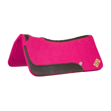Almofada de sela western em feltro com inserções de couro 32"x32" Pool's Fúcsia Rosa Almofada de sela western em feltro com inserções de couro 32"x32" Pool's Fúcsia Rosa
