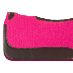 Almofada de sela western em feltro com inserções de couro 32"x32" Pool's Fúcsia Rosa Almofada de sela western em feltro com inserções de couro 32"x32" Pool's Fúcsia Rosa