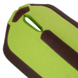 Almofada de sela western em feltro com inserções de couro 32"x32" Pool's Limão Amarelo