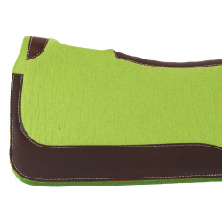 Almofada de sela western em feltro com inserções de couro 32"x32" Pool's Limão Amarelo