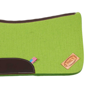 Almofada de sela western em feltro com inserções de couro 32"x32" Pool's Limão Amarelo