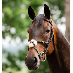 Bridle Grackle em forma de 8 Horseware muserola cruzada Castanho