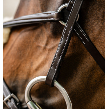 Bridle Grackle em forma de 8 Horseware muserola cruzada Castanho