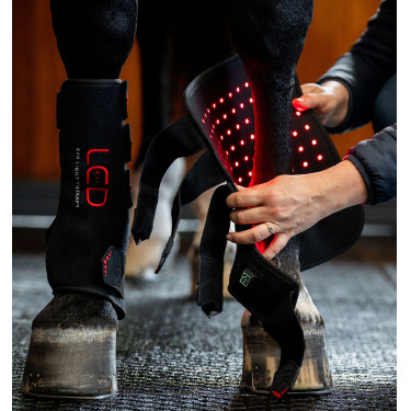 Guêtres de terapia Horseware com luzes LED vermelhas Preto / preto
