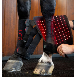 Guêtres de terapia Horseware com luzes LED vermelhas Preto / preto