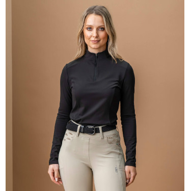 T-shirt de treino Horseware AA Alize inverno mulher Preto