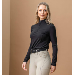 T-shirt de treino Horseware AA Alize inverno mulher Preto