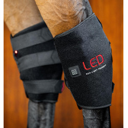 Proteção de curvilhão de terapia Horseware com luz LED vermelha Preto / preto Proteção de curvilhão de terapia Horseware com luz LED vermelha Preto / preto