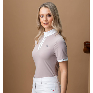 Polo de competição de mangas curtas Horseware feminino AA Mira Ostra Cinzento Polo de competição de mangas curtas Horseware feminino AA Mira Ostra Cinzento