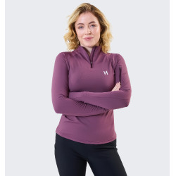 Camisola Polo 1/4 Zip Horseware inverno Strive mulher Violeta celeste