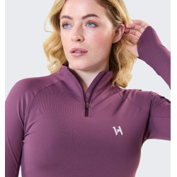 Camisola Polo 1/4 Zip Horseware inverno Strive mulher Violeta celeste