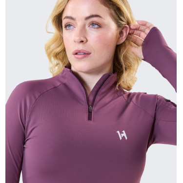 Camisola Polo 1/4 Zip Horseware inverno Strive mulher Violeta celeste