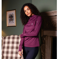 Camisola Polo 1/4 Zip Horseware inverno Strive mulher Violeta celeste