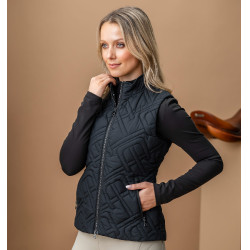 Colete acolchoado sem mangas Horseware AA Neve Monogram mulher Preto