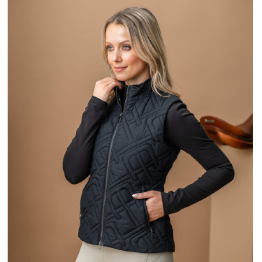 Colete acolchoado sem mangas Horseware AA Neve Monogram mulher Preto