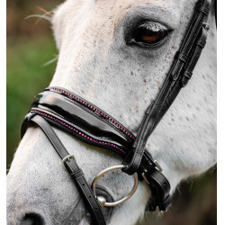 Bridão pônei Horseware Diamante Flash Preto / rosa Bridão pônei Horseware Diamante Flash Preto / rosa