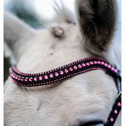 Bridão pônei Horseware Diamante Flash Preto / rosa Bridão pônei Horseware Diamante Flash Preto / rosa