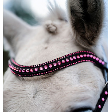 Bridão pônei Horseware Diamante Flash Preto / rosa Bridão pônei Horseware Diamante Flash Preto / rosa