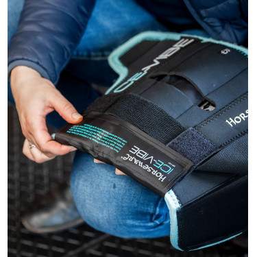 Joelheiras equestres Horseware Ice-Vibe com massagem Joelheiras equestres Horseware Ice-Vibe com massagem