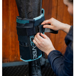 Joelheiras equestres Horseware Ice-Vibe com massagem Joelheiras equestres Horseware Ice-Vibe com massagem